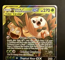 2019 Pokemon Unified Minds Rowlet Alolan Exeggutor GX Full Art #1/236 Nm/mint - Image 4