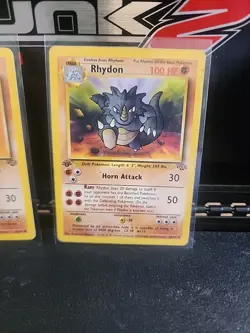 Pokemon Jungle 1st Edition Rhydon 45/64 & 1st Edition Rhyhorn 45/64 Vintage LP - Image 3