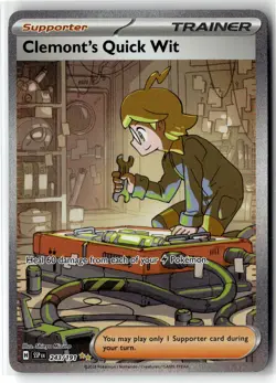 Clemont's Quick Wit ⭐ 243/191 Holo Surging Sparks Pokemon NM - Image 1