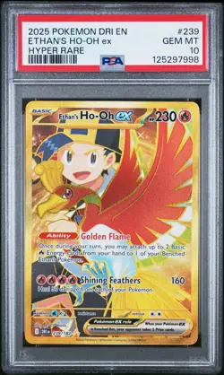 2025 POKEMON DRI EN-DESTINED RIVALS HYPER RARE #239 ETHAN'S HO-OH EX PSA 10 - Image 1