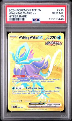 2024 POKEMON TEF EN-TEMPORAL FORCES HYPER RARE #215 WALKING WAKE EX PSA 10 - Image 1