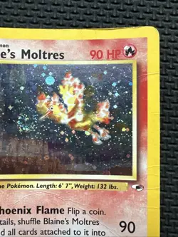 Blaine's Moltres 1/132 Gym Heroes Holo Rare English Pokemon WOTC HP - Image 3