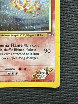 Blaine's Moltres 1/132 Gym Heroes Holo Rare English Pokemon WOTC HP - Image 4
