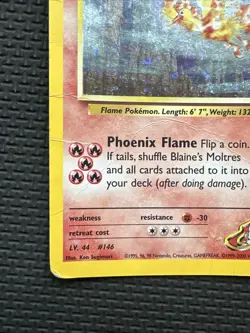 Blaine's Moltres 1/132 Gym Heroes Holo Rare English Pokemon WOTC HP - Image 5