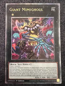 Yugioh Giant Mimighoul ROTA-EN093 Quarter Century Secret Rare 1st Edition NM - Image 1