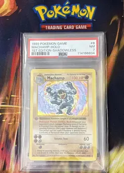 Pokemon Card Machamp 8/102 1st Edition Shadowless - PSA 7 - Image 1