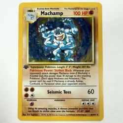 Pokemon TCG Machamp Holo Rare 1st Edition Base Set, Card 8/102 LP - Image 1