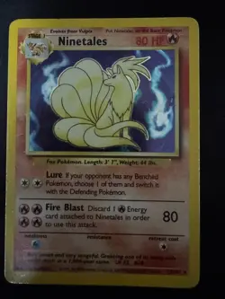 Ninetales 12/102 Base Set 1999 WOTC Holo Rare Pokemon Card - MP - Image 1