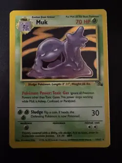 Pokemon WOTC Card - Muk - Fossil Set - Holo Rare - 13/62 - MP - Image 1