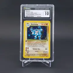 CGC 10 1st Edition Machamp Base Set 8/102 Cosmos Holo Pokemon Card WOTC 1999 - Image 1
