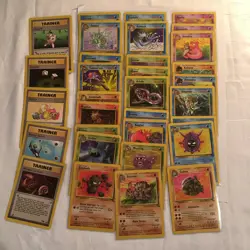 Vintage Pokemon Card Lot Fossil Set 30+ TCG WOTC Uncommon Common 1999 Sleeved NM - Image 1