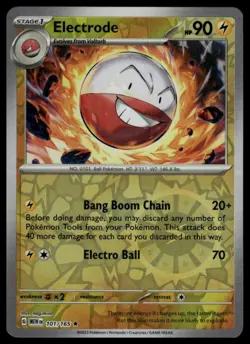 Electrode #101/165 SV: Scarlet & Violet 151 Reverse Holo Pokemon Card - Image 1