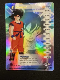 DBZ CCG Goku 179 Hi-tech Foil Limited Saiyan Saga Dragon Ball Z Score Card - Image 1