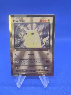 Pokemon 25th Anniversary Celebrations UPC Pikachu 58/102 Gold Metal Card NM - Image 1