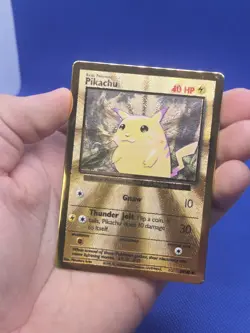 Pokemon 25th Anniversary Celebrations UPC Pikachu 58/102 Gold Metal Card NM - Image 2