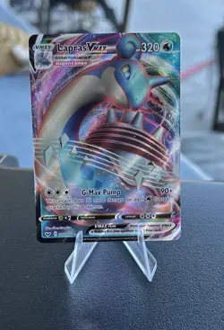 Pokemon TCG Lapras VMAX Holo Ultra Rare Card Sword & Shield Base Set 050/202 NM - Image 1