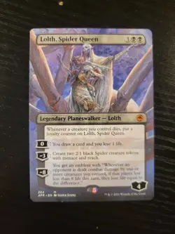 MTG Adventures in the Forgotten Realms Lolth Spider Queen Borderless 284 LP X1 - Image 1