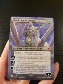 MTG Adventures in the Forgotten Realms Lolth Spider Queen Borderless 284 LP X1 - Image 3