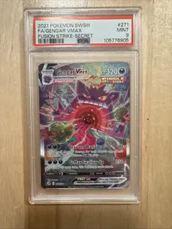 🔥Pokemon Gengar VMAX Fusion Strike Secret Rare Full Alt Art #271 PSA 9 Mint 🔥 - Image 3