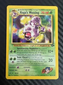 Pokemon TCG Gym Challenge Koga's Weezing 50/132 Regular VLP - Image 1