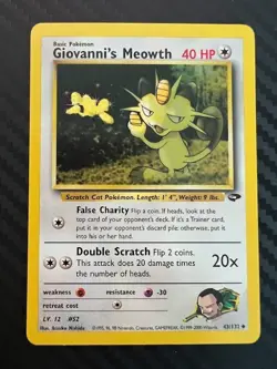 Pokemon TCG Giovanni's Meowth 43/132 Gym Challenge VLP - Image 1