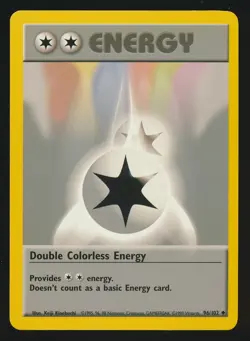 DOUBLE COLORLESS ENERGY 96/102 Pokemon BASE SET ENGLISH UNCOMMON - Image 1