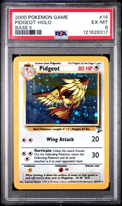 2000 Pokemon Game Base Ii #14 Pidgeot-Holo Base Ii PSA 6 - Image 1