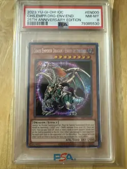 PSA 8 - Yu-Gi-Oh 25th Ann - IOC-EN000 - CHAOS EMPEROR DRAGON EOE (secret) NM-MT - Image 1