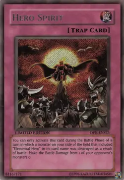 Yugioh Hero Spirit DPK-ENSE3 Secret Rare NM - Image 1