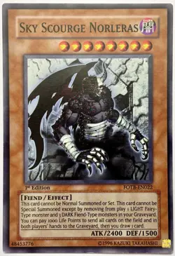 FOTB-EN022 Sky Scourge Norleras - Super Rare 1st Edition Lightly Played YuGiOh - Image 1