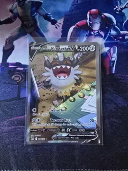 Galarian Perrserker V 184/196 Lost Origin Alternate Art Pokemon Card English - Image 1