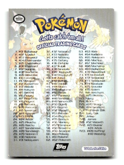 1999 Topps Pokemon Trading Card Checklist LP - Image 2