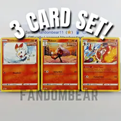 SCORBUNNY RABOOT CINDERACE SWSH Chilling Reign 3 CARD EVOLUTION SET 2021 Pokemon - Image 1