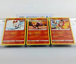 SCORBUNNY RABOOT CINDERACE SWSH Chilling Reign 3 CARD EVOLUTION SET 2021 Pokemon - Image 2