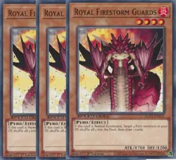 Yugioh - Royal Firestorm Guards x 3 - 1st Edition - NM - Free Holographic Card - Image 1