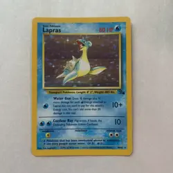 Lapras 10/62 Holo Rare Fossil Pokemon Card NM - Image 1