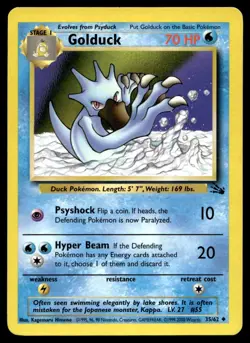 Golduck 35/62 Pokemon Card Fossil Uncommon 70 HP Lightly Played DF - Image 1