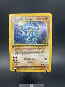 Pokemon Card - Machamp Base Set 1st Edition 8/102 Holo Rare - Image 1