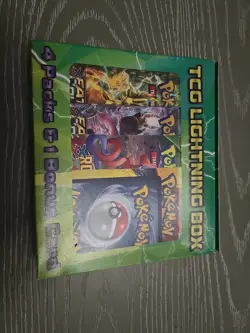 Konami Pokemon TCG Lightning Set Booster 3 Packs 1 Bonus Card Coin - 307386 - Image 1