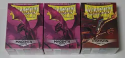 Dragon Shield 100CT Standard Card Sleeves Magenta & Crimson Matte SV3 Lot Of 3 - Image 1