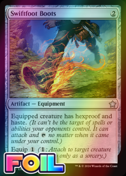 x1 Swiftfoot Boots FDN Foundations MTG 258 FOIL UNCOMMON M/NM 1x - Image 1