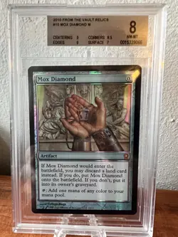 MTG FTV From the Vault Relics BGS GRADED 8++ FOIL Mox Diamond -RESERVE LIST- - Image 1