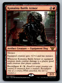 Commander: Kamigawa: Neon Dynasty #21 Komainu Battle Armor - Image 1