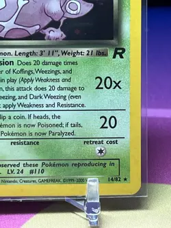 Pokemon - Dark Weezing 14/82 - Team Rocket - Holo LP - Image 4