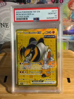IRON BOULDER ex Temporal Forces Gold Hyper Rare Pokemon TCG Graded Slab PSA 10 - Image 1