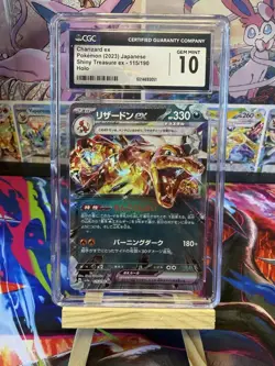 Pokemon TCG Charizard EX Japanese Shiny Treasure Holo Card 115/190 Mint 10 CGC - Image 1