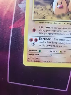 Brock's Dugtrio 22/132 Rare Pokemon 2000 Gym Challenge LP - Image 5