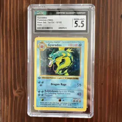 Pokemon Base Set 1st Edition Gyarados Holo #6/102 CGC 5.5 - Image 1