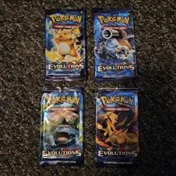 Pokemon TCG XY Evolutions Booster Packs 4 Pack Full Art Set *EMPTY - Image 1