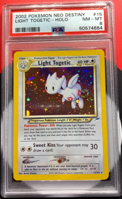 2002 Light Togetic Pokemon Neo Destiny Holo *SWIRL* #15/105 PSA 8 NM - MT CRPDST - Image 1